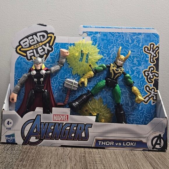 Marvel Avengers Bend and Flex Thor Vs Loki Figures NWT - Picture 1 of 3